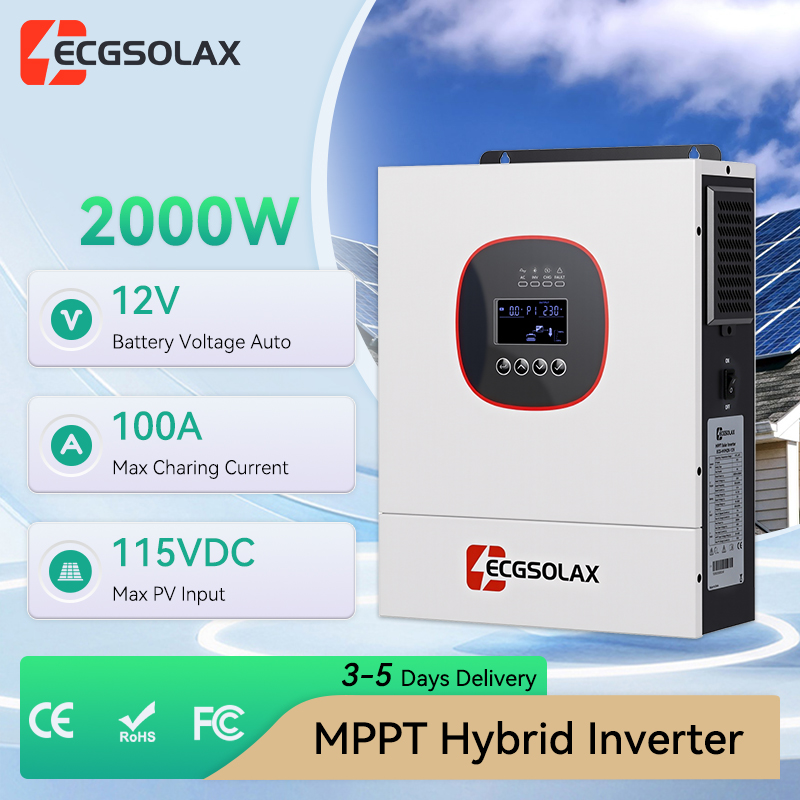 Grid Tie Inverter Limiter 2000W - ECGSOLAX 2000W 12V MPPT Hybrid Solar