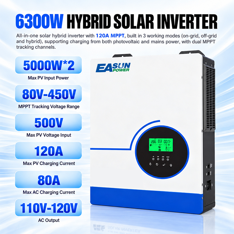 EASUN POWER 6300W Hybrid Solar - Grid Tie Inverter Limiter 2000W 评论和价格